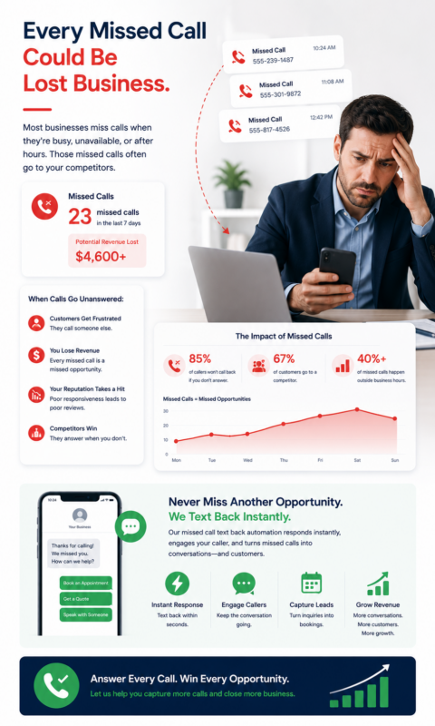 Missed call text back system